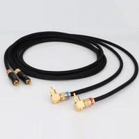 preffair high purity copper 4cores interconnect rca audio cable with degree right angle gold rca plug hifi rca cable audio wire