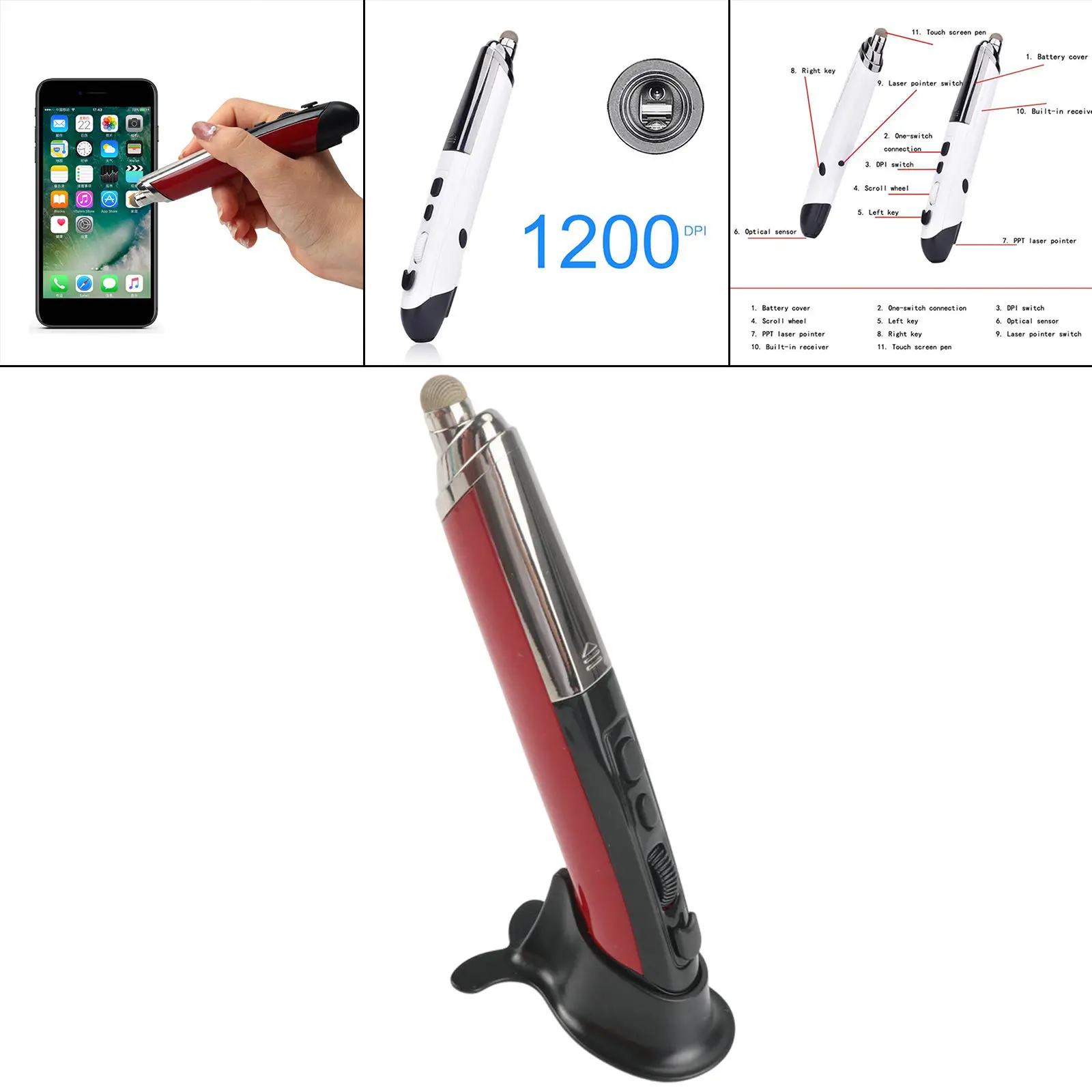 Portable 2.4G Wireless Optical USB Mouse 1600DPI Handwriting Mini Pen | Компьютеры и офис