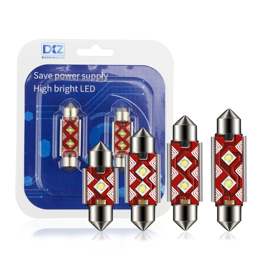 DXZ 2x 12V/24V Festoon 31mm 36mm 39mm 41mm Car LED Bulb 3535 chip Canbus C5W C10W NO ERROR Interior Light Dome Reading light | Автомобили
