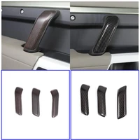 lhd rhd abs carbon inner door grab handle cover trim high version replacement accessories for land rover defender 110 90 2020 22