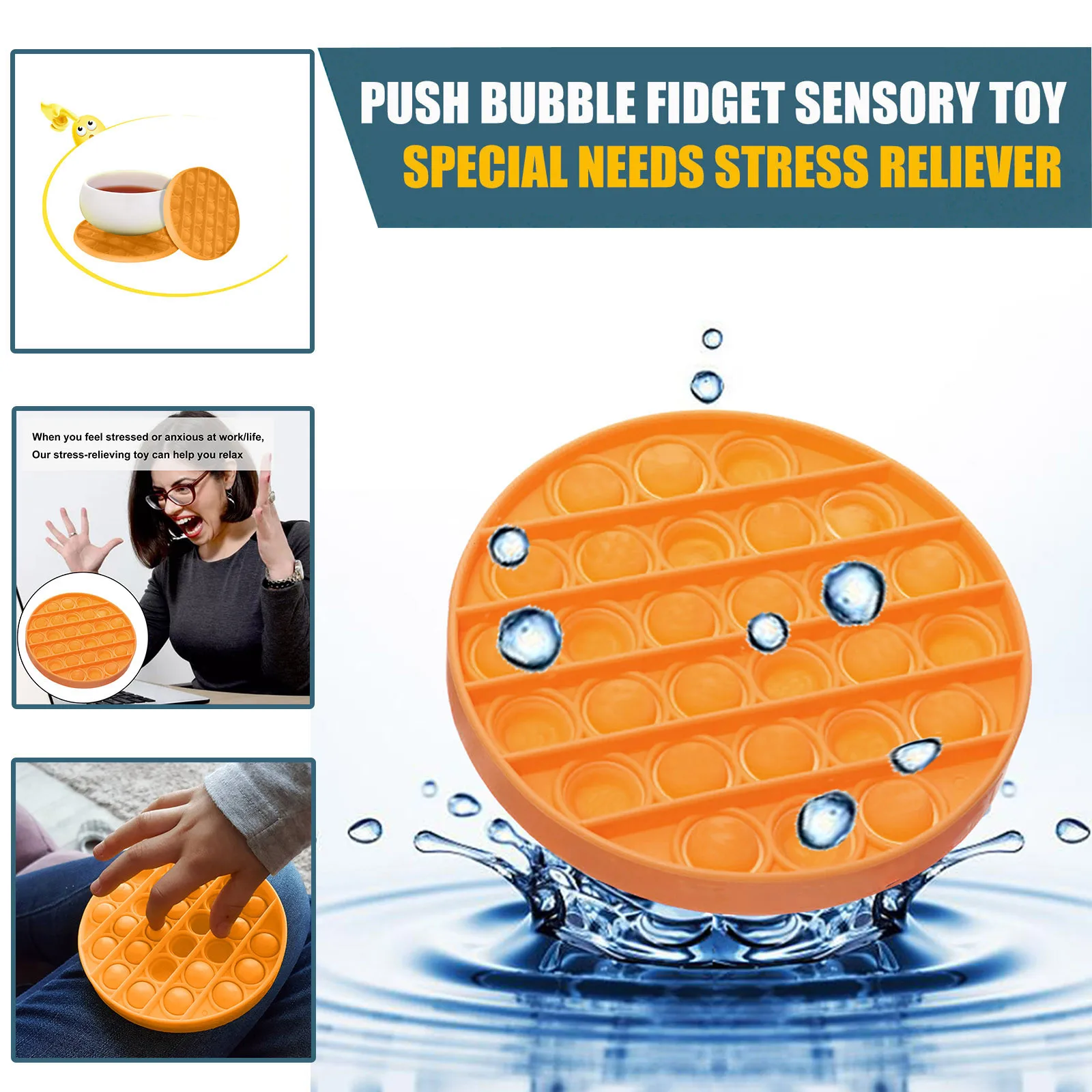

Push Pop Bubble Sensory Fidget Toy Autism Stress Relief Silent Classroom Special Needs Stress Reliever