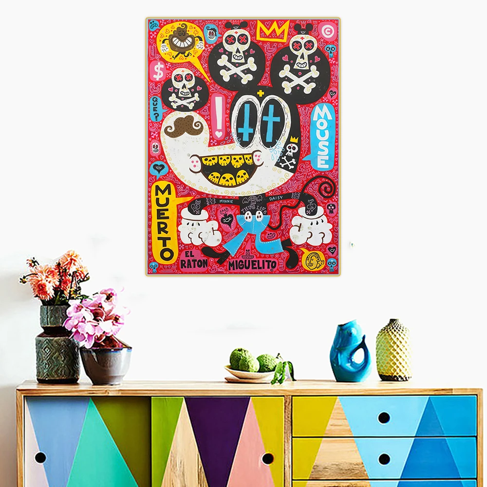 

Citon Jorge Gutierrez《Muerto》Canvas Art Oil Painting Famous Artwork Poster Picture Wall Decor Home Living room Decoration