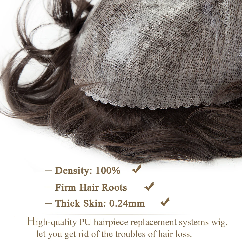 S-noilite мужской потенциал 58g парик из натуральных волос 100% заменитель t