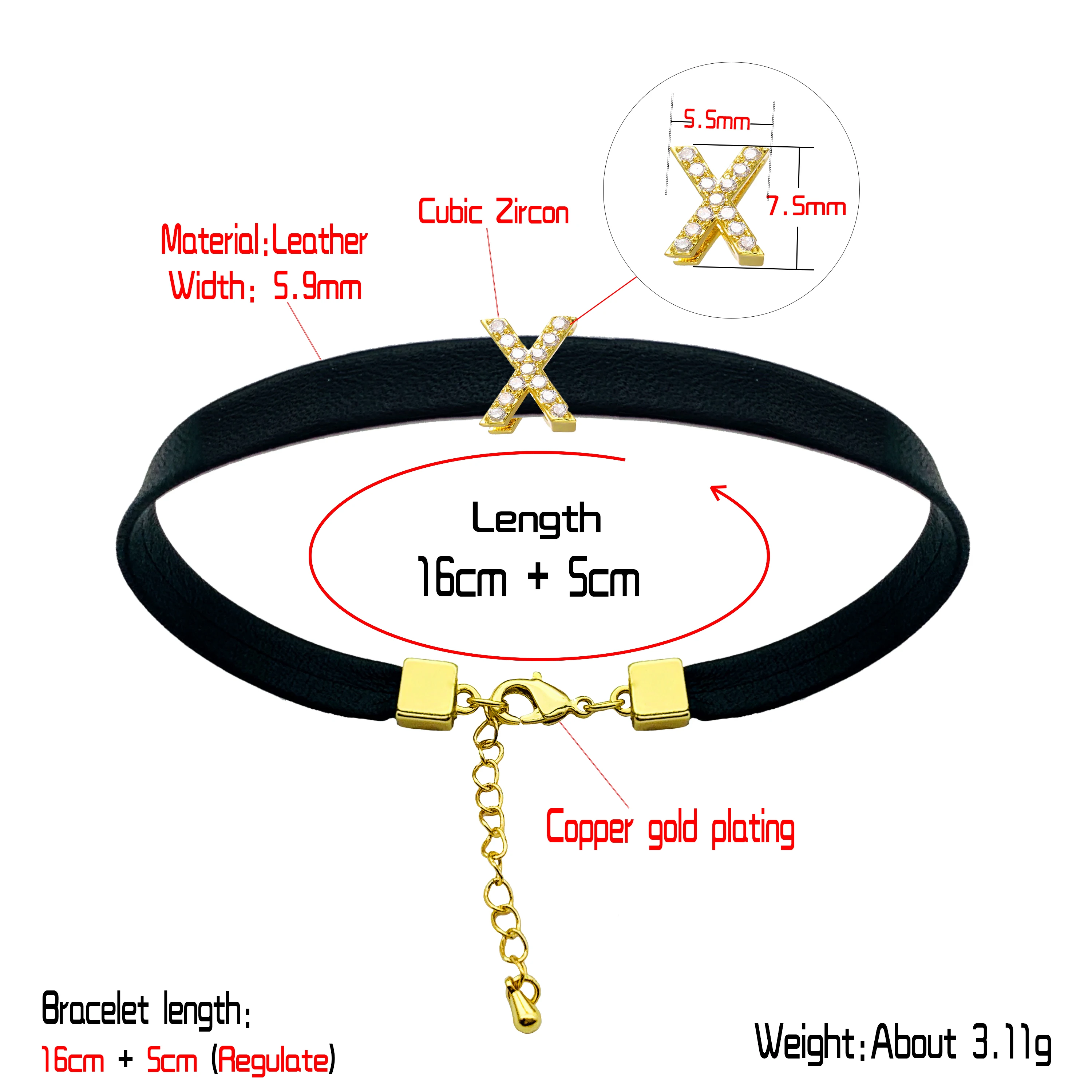 YMSHIPIN новый классический кожаный браслет с маленькими буквами простой сверкающий