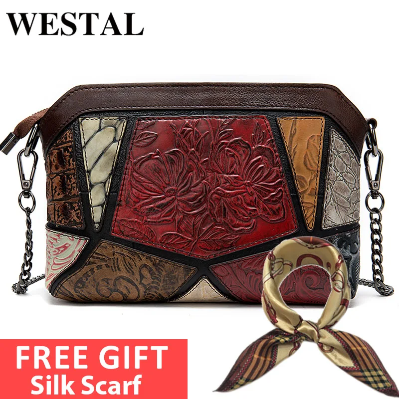 WESTAL сумки на плечо для женщин винтажная женская сумка из натуральной кожи с