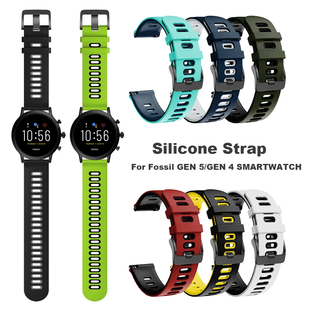 Силиконовый ремешок для Fossil Sport 43 мм циферблат/GEN 5/4 SMARTWATCH FTW4012 FTW4018 FTW4024 браслет