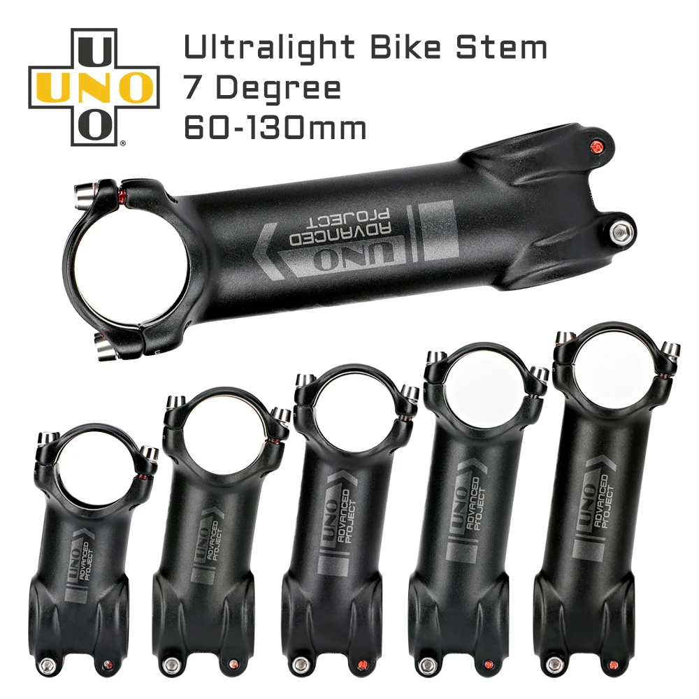 UNO Ultralight Kalloy Stem 7 Degree Aluminum 7050 Bike Stems Mountain Bicycle Handlebar Riser 31.8x60/70/80/90/100/110/120/130mm