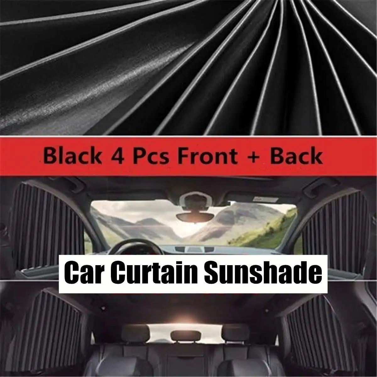 Black 4PCS Боковое окно магнитный автомобильный чехол солнцезащитный занавес s автомобильные окна занавес солнцезащитный козырек жалюзи Крышка для детей - Цвет: Black 4PCS