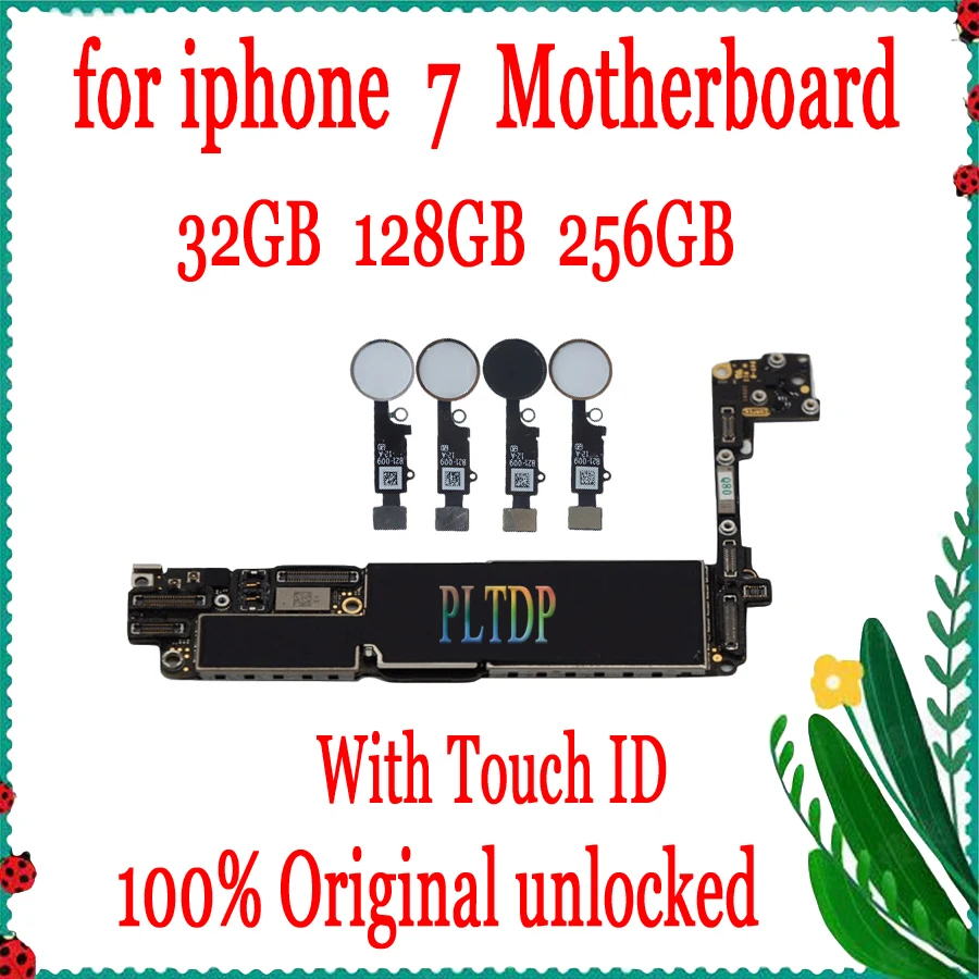 32 Гб 128 ГБ 256 Заводская разблокированная материнская плата для iPhone 7 Полная работа
