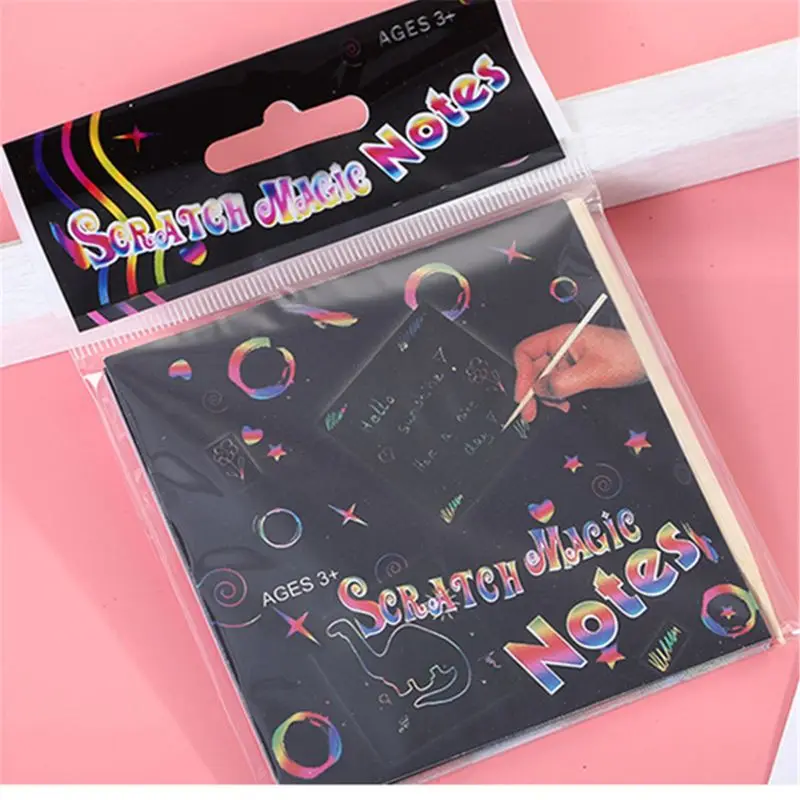 

24 Sheets Scratch Paper Rainbow Painting Sketch Pads DIY Art Craft Scratchboard for Adults and Kids