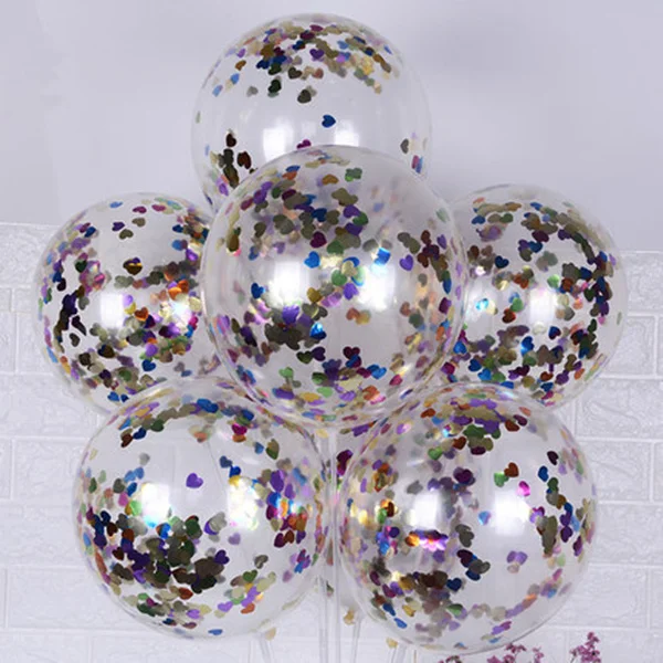 10 шт./лот прозрачные латексные шары с конфетти розовое золото голубые блестящие