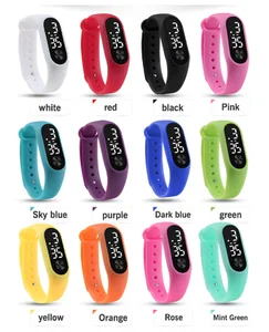 Модные мужские и женские повседневные спортивные часы с браслетом, белые светодиодные электронные цифровые часы карамельных цветов, силиконовые наручные часы для детей