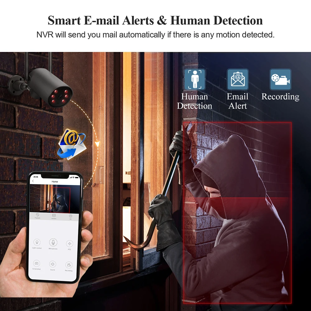 Беспроводная система видеонаблюдения Techage 8 каналов 3 Мп наружная камера пт Wi-Fi