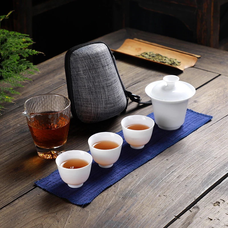 Чайный набор для путешествий на открытом воздухе портативный чайник кунг фу