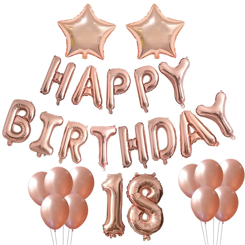 

Воздушные шары Chicinlife цвета розового золота с цифрами 18, 30, 40, 50, 60 лет, украшение для вечеринки на день рождения, товары для взрослого, 30, 40, 50, 60 ...