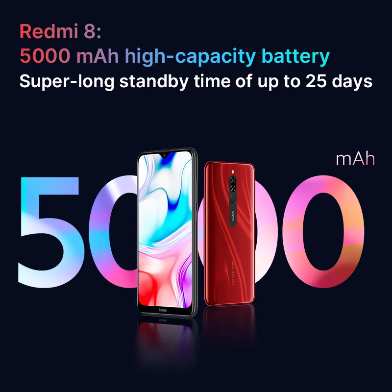 Xiaomi Redmi 8 смартфон 3 ГБ 32 Snapdragon 439 5000 мА батарея мобильного телефона 10 Вт Быстрая