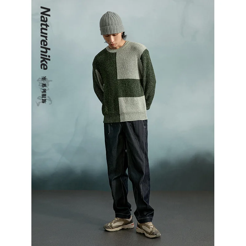 

Naturehike 2021 Women's Jacquard Crew Neck Sweater Men's and Women's Same Cotton Warm Color Matching Sweater NH21JN019