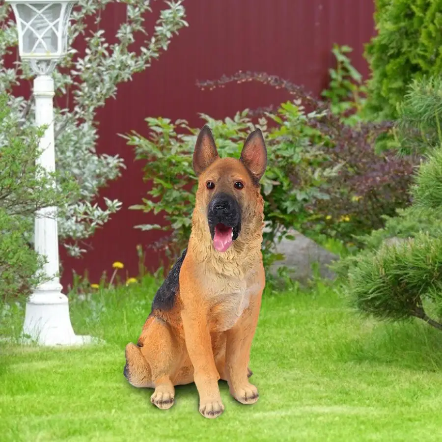 Садовые статуи для собаки из смолы Ландшафтная имитация статуэтка собак лужайки