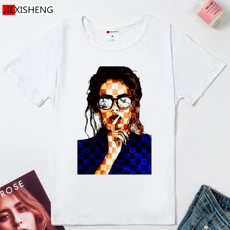 Женская футболка с принтом Mosaic Fashion белая Повседневная коротким рукавом и