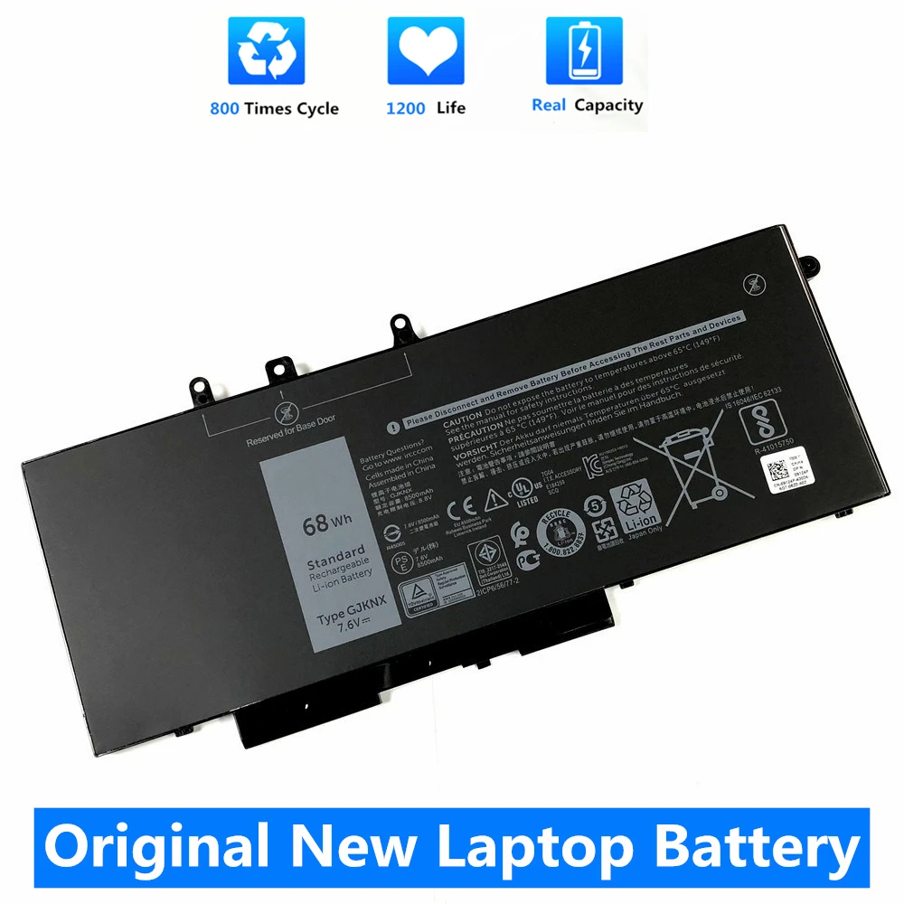 Новый оригинальный аккумулятор CSMHY GJKNX 7 6 V 68WH для ноутбука Dell Latitude 15 3520 E5480 5480 5580