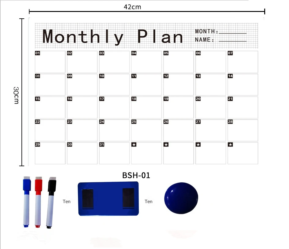 Магнитная доска A3 белая магнит на холодильник гибкая ежедневная календарь