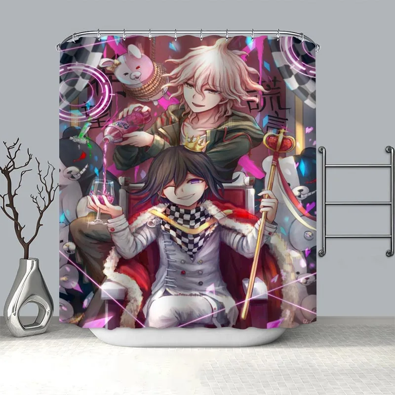 

New Product Danganronpa Anime Shower Curtain Polyester Fabric Screens Curtains For Bathroom Waterproof Bath Curtain With Hooks