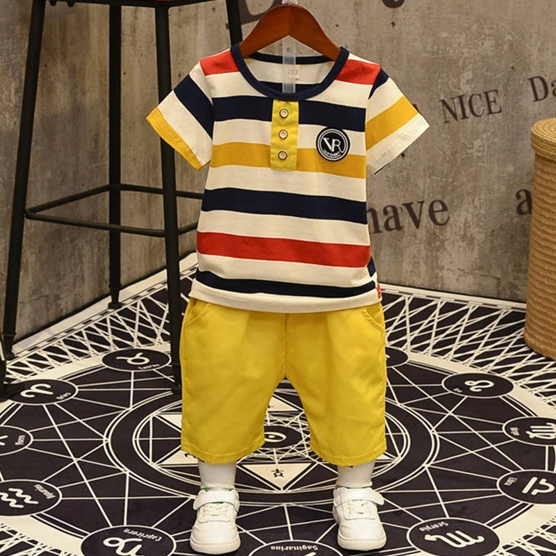 Новинка 2020 года комплект одежды для маленьких мальчиков хлопковая футболка с