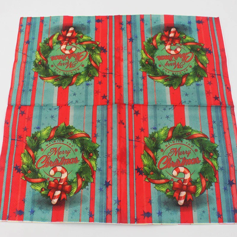 Рождественская салфетка одноразовое бумажное полотенце XMS 20 шт./компл. салфетки