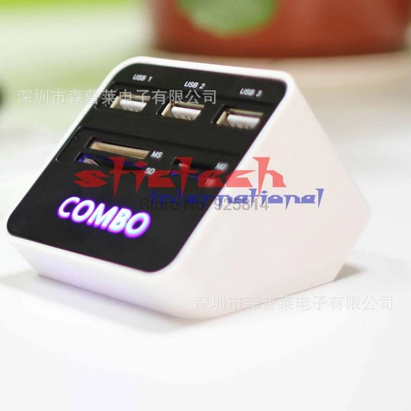 Через dhl или ems 100 шт мульти 7в1 USB 2 0 кардридер 3 память SD MS M2 TF внешний адаптер