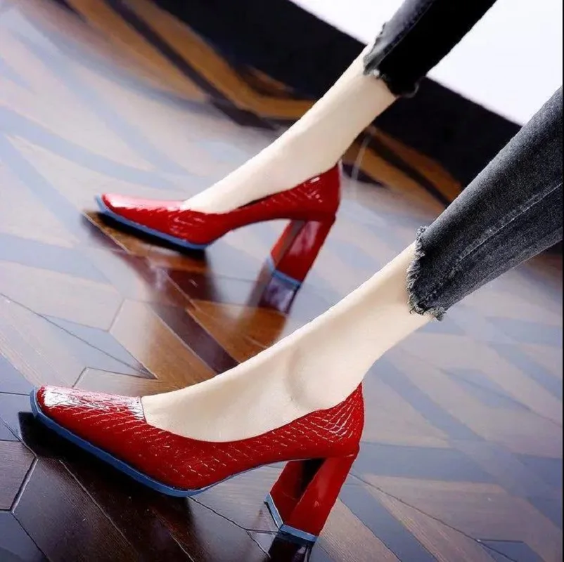 

Cresfimix Zapatos De Mujer; Женские классические офисные туфли высокого качества с круглым носком на высоком каблуке; Туфли-лодочки без шнуровки со змеиным узором; A9746