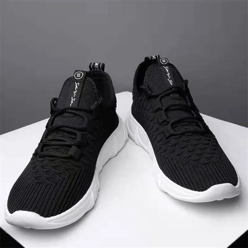 

New men's shoes breathable flying woven casual fashion white shoes men's belt with non-slip Loafers men's sneakers shoes loafers