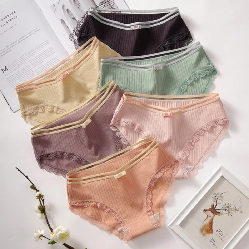 

Cotton Women's Panties Elastic Soft Ladies Underwear Breathable Sexy Middle Waist Briefs Women Underpants Solid Girls Lingerie