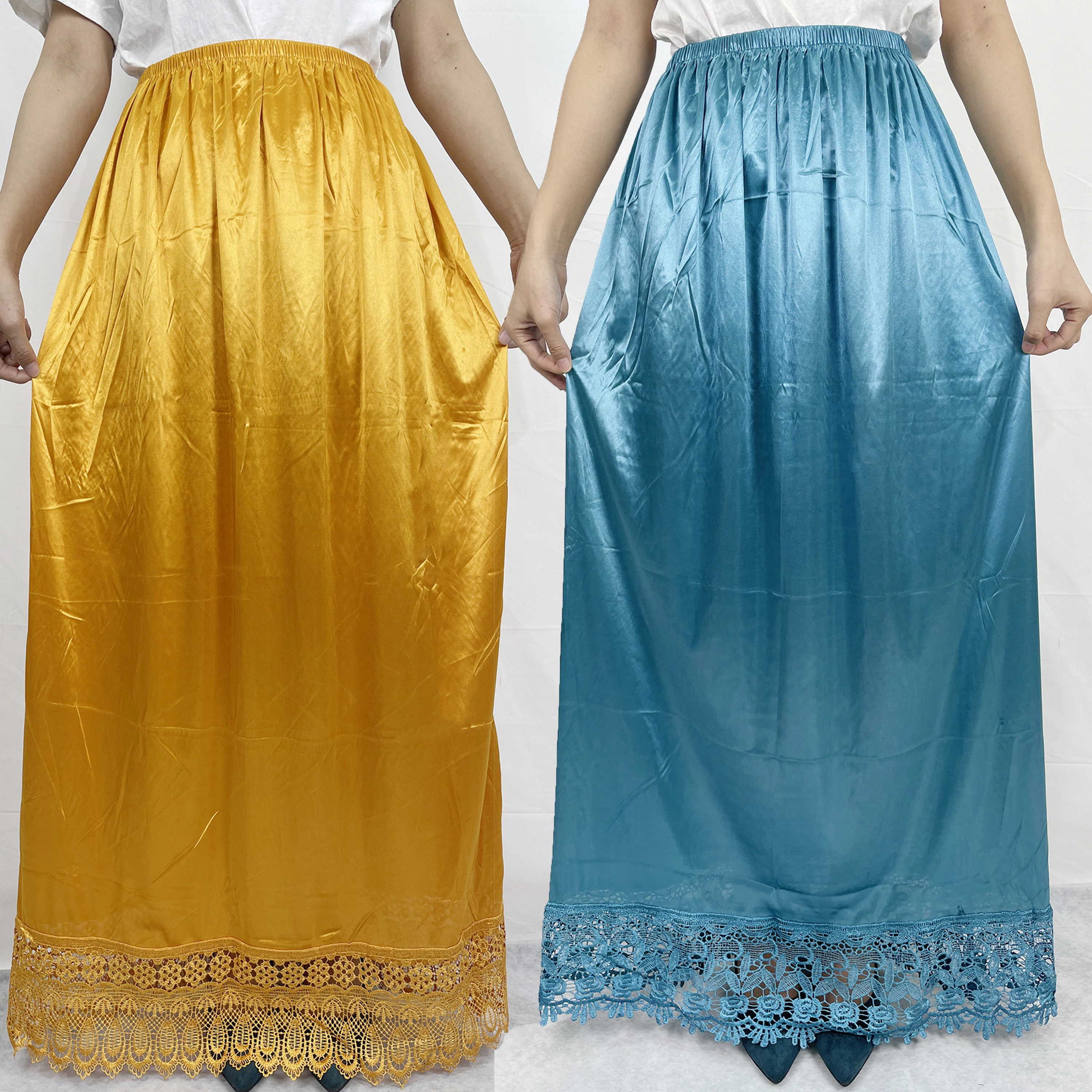 

Muslim Lady Skirt Women Long Skirt Stretch High Waist Skater Flared Pleated Swing Skirt Loose Casual Summer Dresses