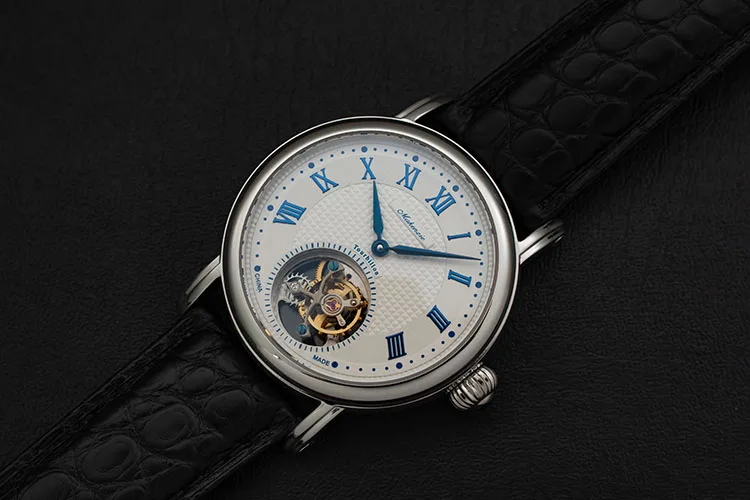 Мужские часы с сапфировым циферблатом, s Tourbillon,, ST8000(818,900), Move, мужские механические наручные часы из крокодиловой кожи, Лидирующий бренд