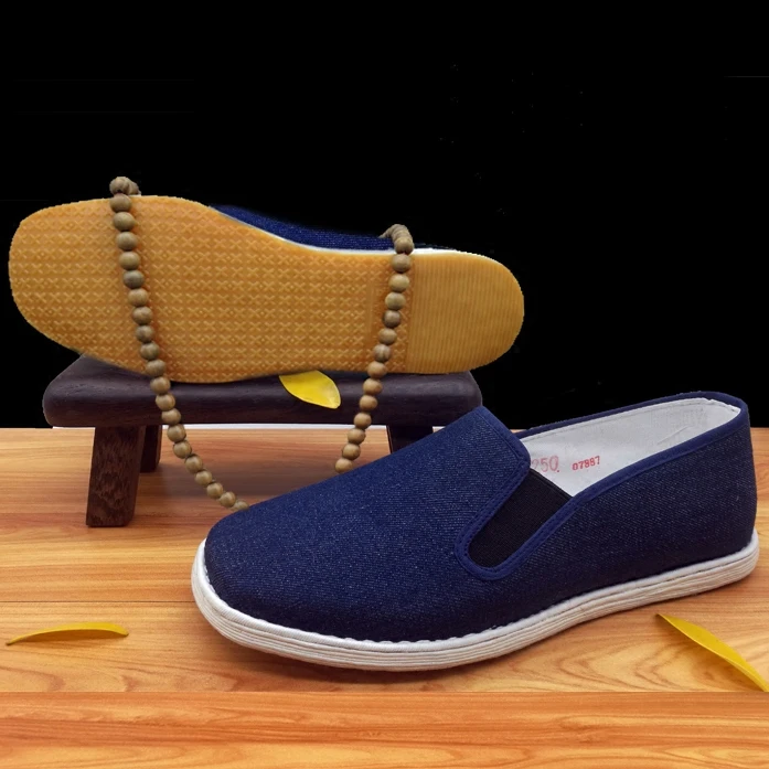 Высококачественные хлопковые туфли ручной работы с синим крылом Чунь вушу дзен