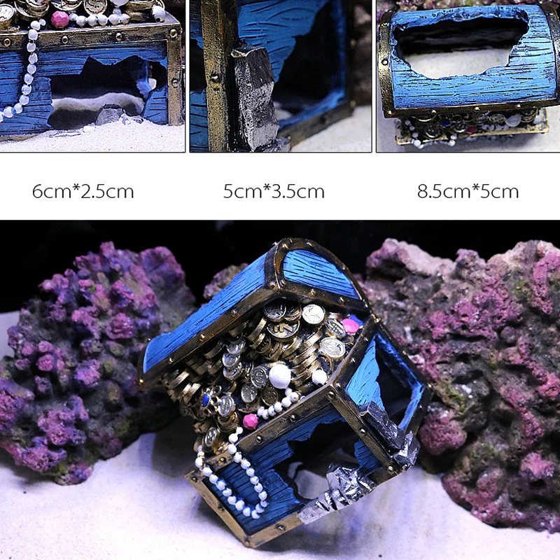 Аквариумные аксессуары ювелирные изделия полимерный полый бокс для сокровищ