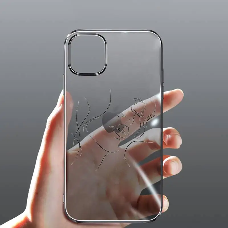 

Abstract Art body Lines Phone Case Transparent for iPhone Samsung 11 12 6 7 8 9 30 Pro X Max XR Plus lite