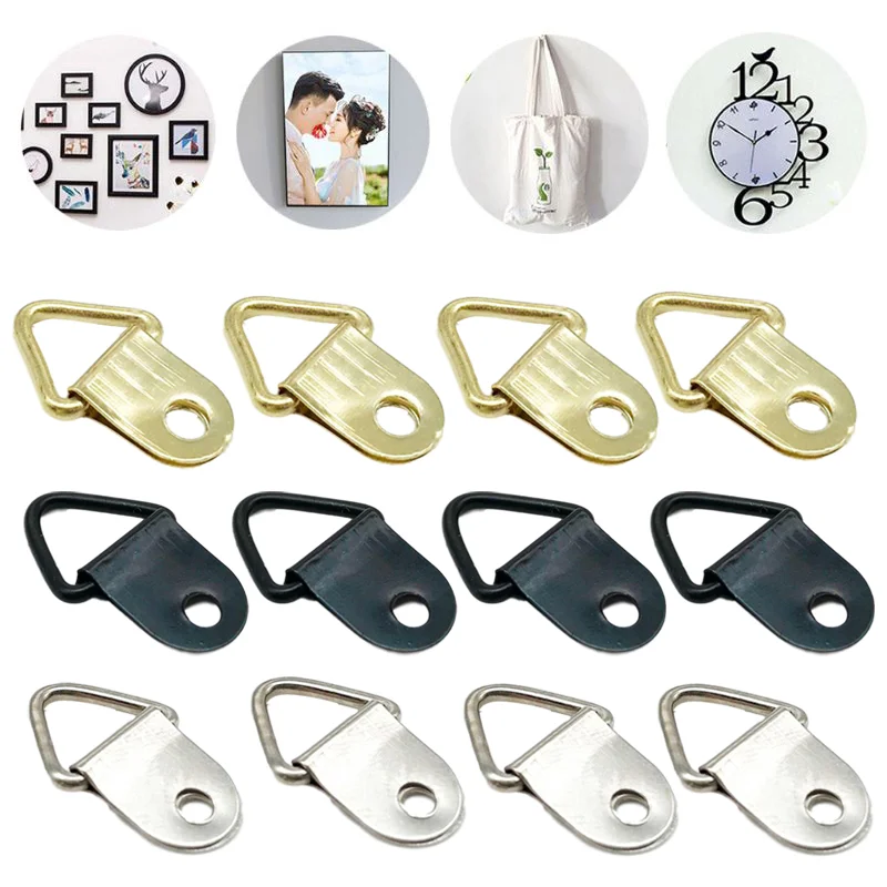 

Photo Frame Triangle Hook Hardware Accessories Electroplating Double Layer Small Hook Frame Back Plate Hanging Screw