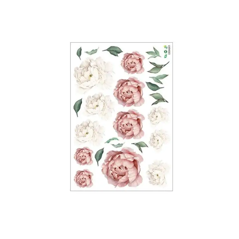 

Creative Peony Wall Stickers Shooting Background Personalized Room Bedroom Decoration Bedroom Decals Children's Decoration Q7M3