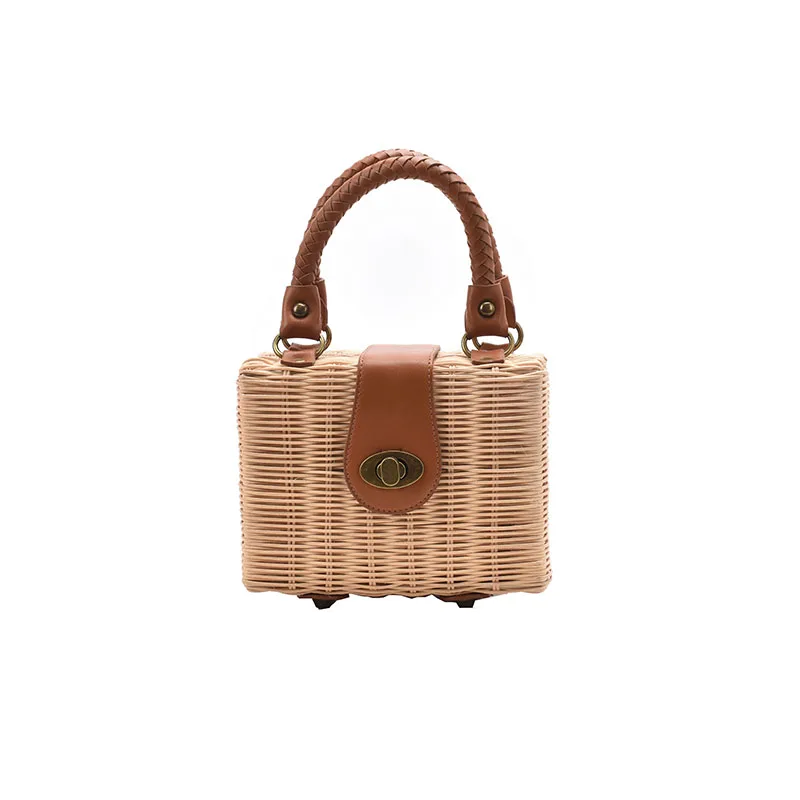 

Mini Straw Crossbody Shoulder Bags for Women 2021 Branded Summer Luxury Handbags and Purses Beach Totes Fashion