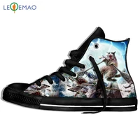 walking canvas boots shoes breathable cat print funny hipster harajuku canvas wearable comfort sport shoes classic sneakers