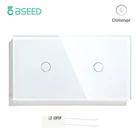 BSEED двойной 1Gang 1Way ЕС Стандартный панель регулировки яркости подсветки светильник переключатель Белый черного и золотого цвета с украшением в виде кристаллов Панель настенный сенсорный выключатель с регулируемой яркостью Led светильник