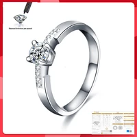 with solid 18krgp white gold 0 5ct moissanite wedding rings for women engagement gift fine jewelry