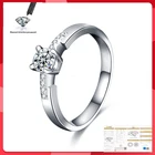 Обручальные кольца с муассанитом 0.5ct из белого золота 18KRGP для женщин, подарок на помолвку, Изящные Ювелирные изделия