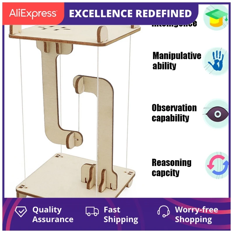 

Wooden Anti-Gravity Diy Tensegrity Structure Floating Table Model Toy For Kids Child Gift Building Blocks