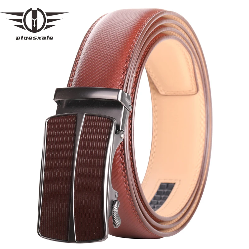 Red Brown Leather Belt Men 2021 Male Automatic Buckle Belts For Men Authentic Girdle Trendy Designer Men's Belts Ceinture B407