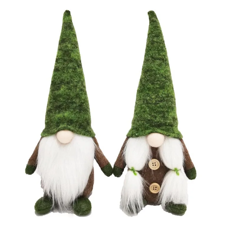 

St.Patrick's Day Gnome Plush Elf Decorations, Green Hat Doll Faceless Elderly Irish Festival Elf Faceless Doll Decor