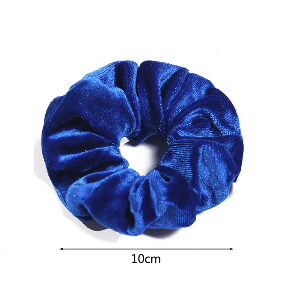 Бархатные эластичные резинки для волос женщин или девочек аксессуары синие