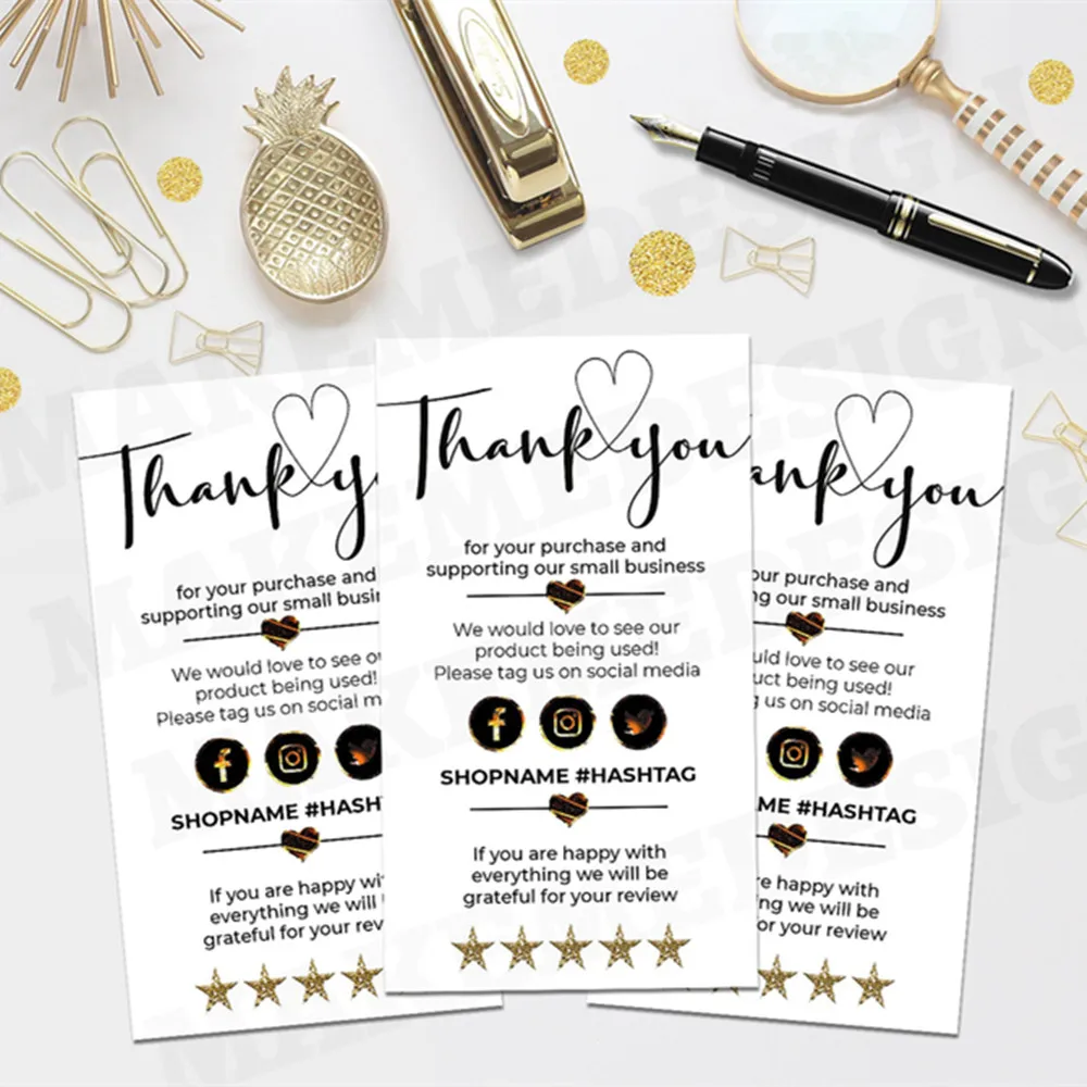 

Personalize MINI Thank You For Your Order Cards ， Small Business Insert Card, Customer Thank You,Custom Text Social Media Card