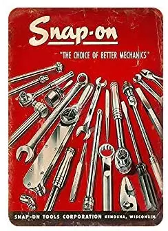 

Molaca Snap-On The Choice of Better Mechanics Tin Sign Metal Cafe/Man Cave/Office/Bar/Club/Farm/Garden/Home Wall Art Decoration